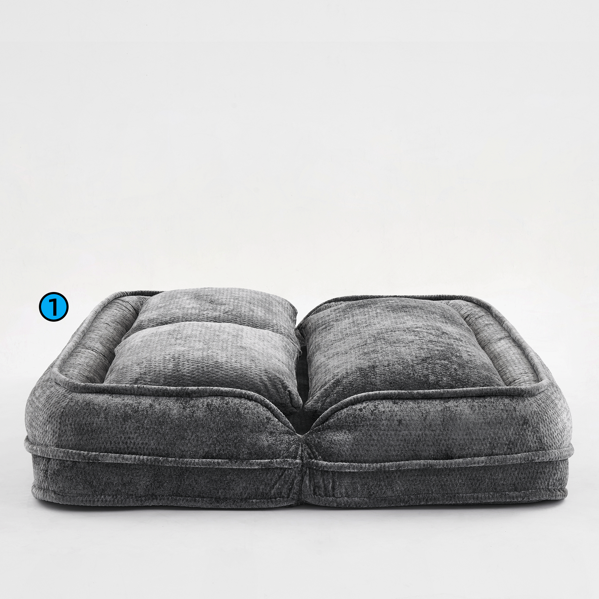 2-in-1 Extra Large Chenille Floor Couch Loveseat for Humans & Dogs