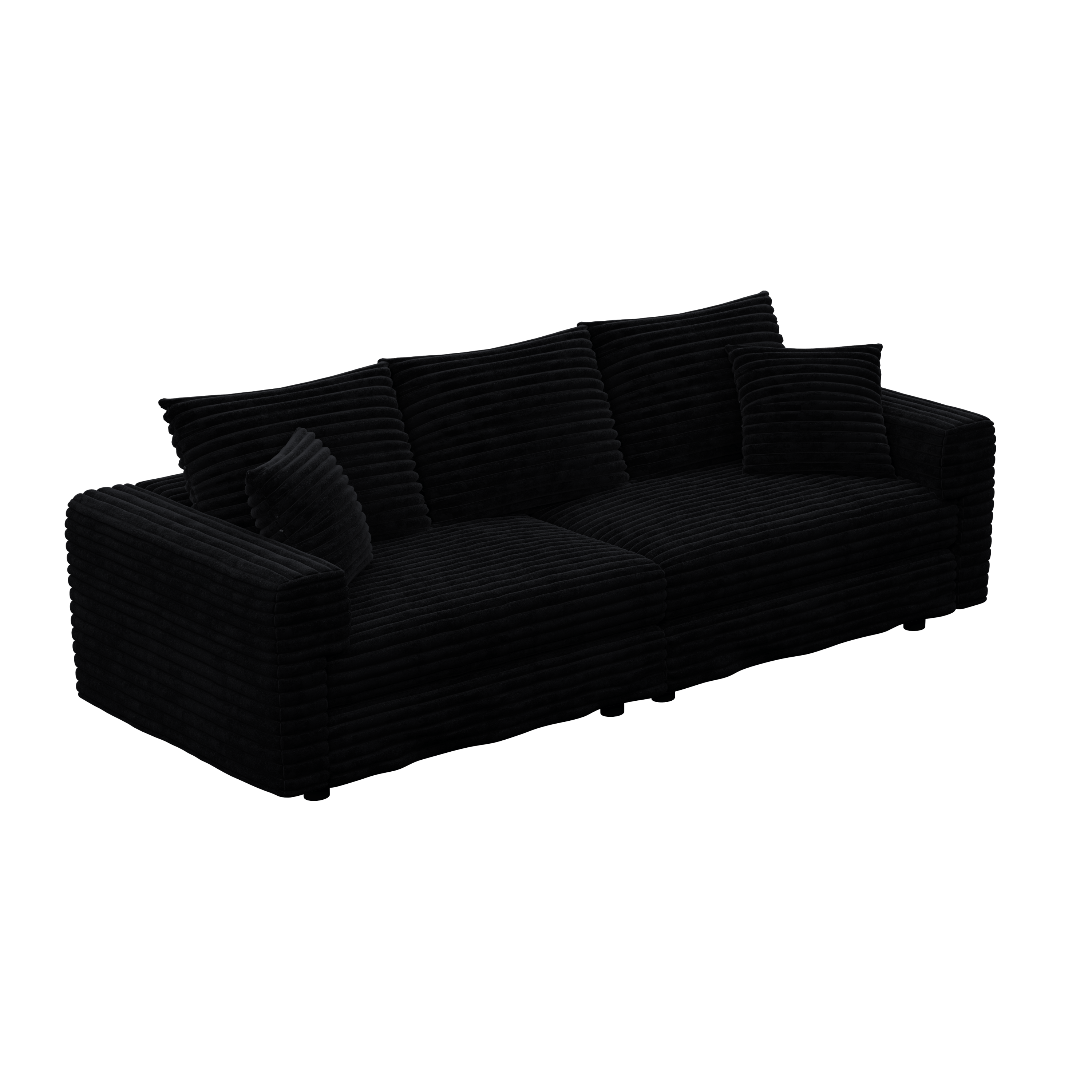 82.7' Modern Comfy Cloud Couch Sofa with Soft Pillows + Ottomans Option