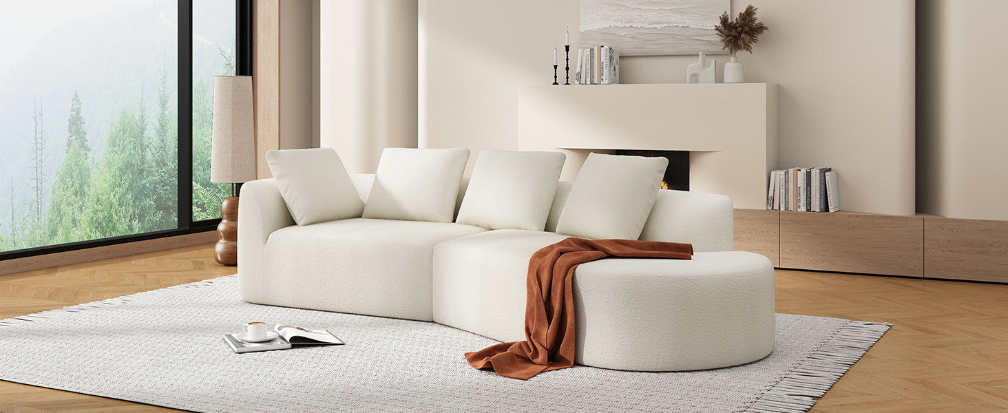 116' Modern Curved Sectional Sofa for Living Room
