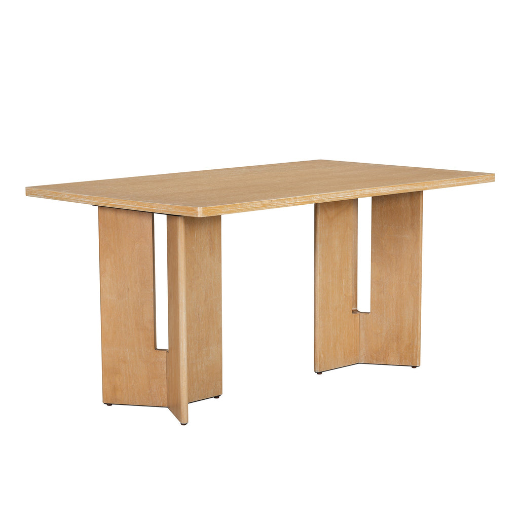 Farmhouse Dining Table Set with 6 Upholstered Chairs