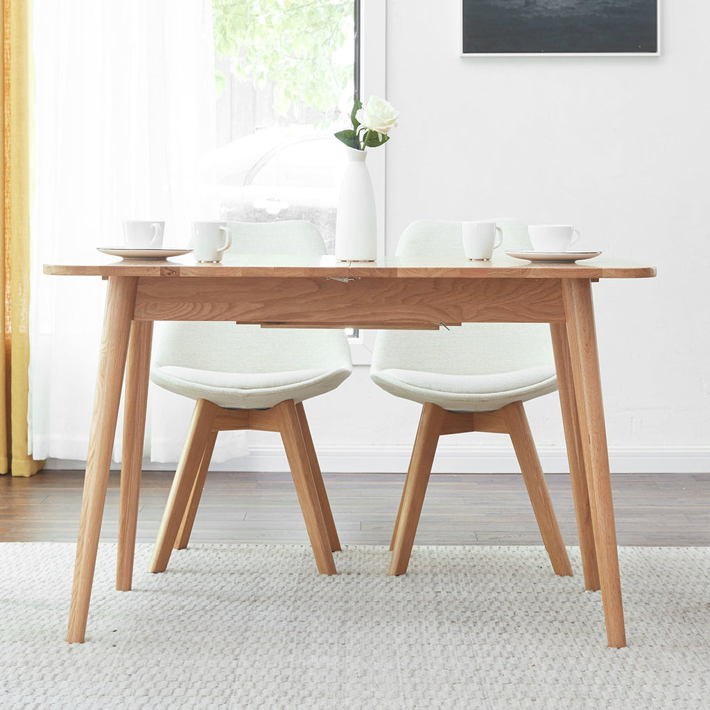 Natural Solid Oak Telescopic Dining Table for 6-8 People