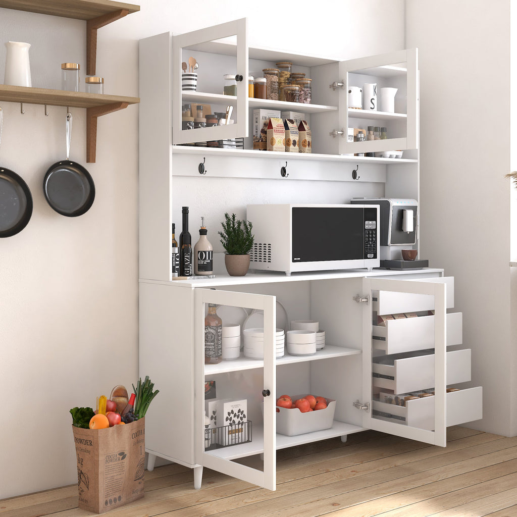63' W Large Kitchen Hutch Cabinet