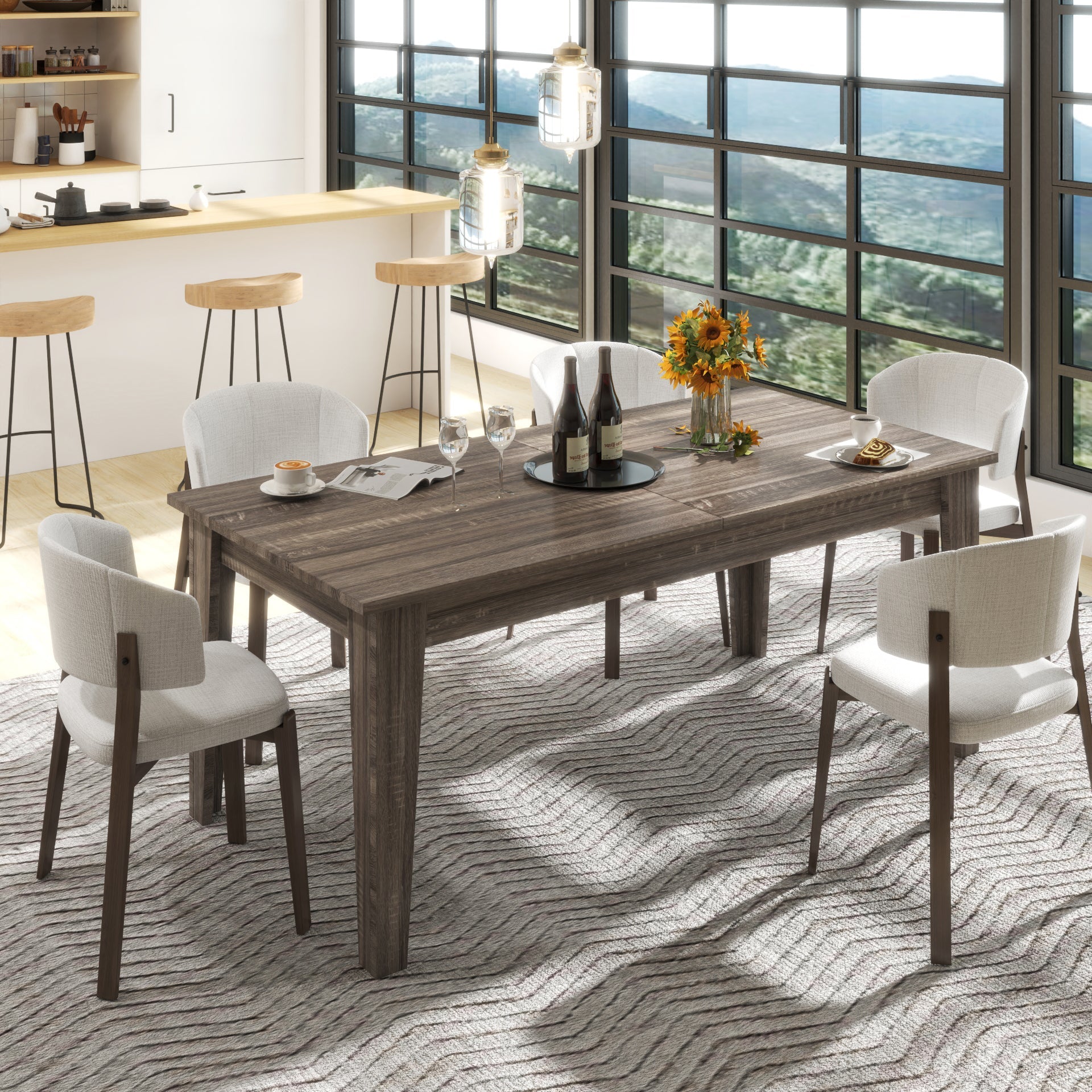 106.3in  Large Extendable Dining Table