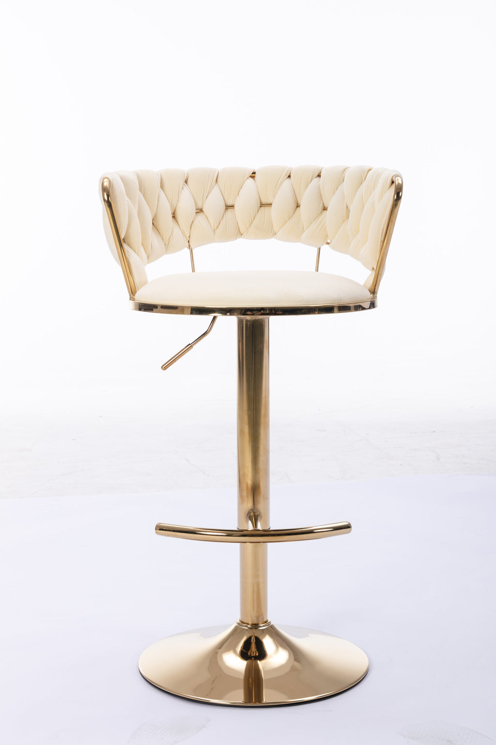 Swivel Height Adjustable Velvet Bar Stools with Golden Leg (Set of 2 )
