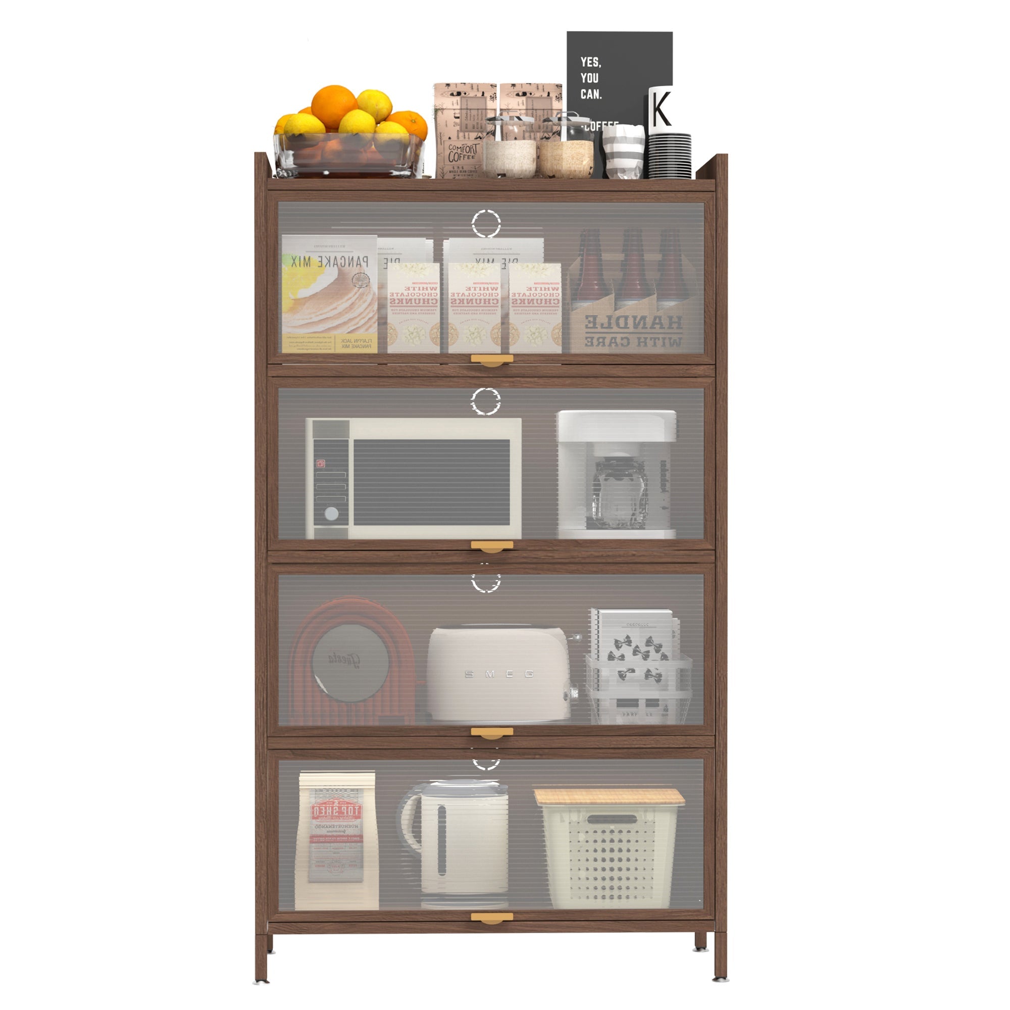 57'' Tall Metal 4 Flip Doors Cabine