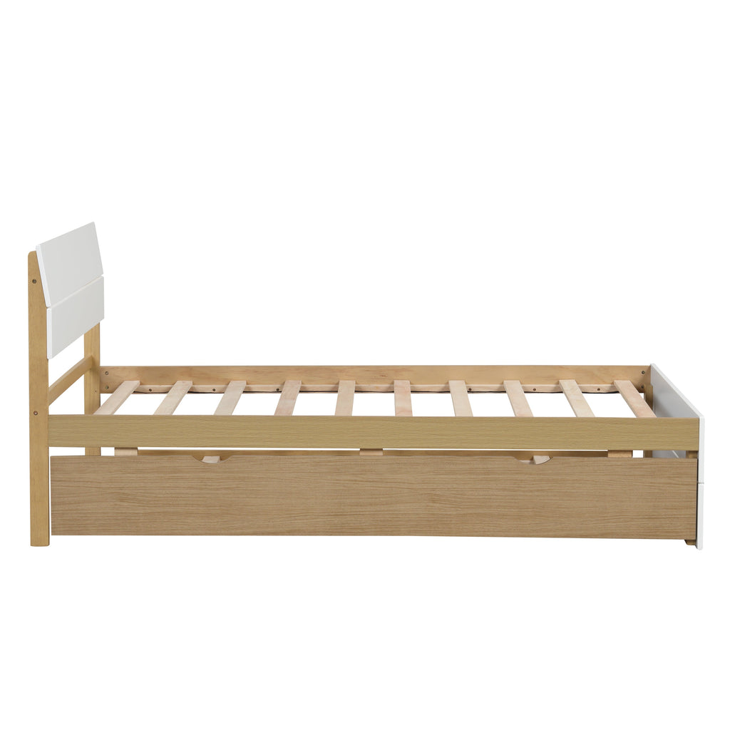 Modern Twin Bed Frame for White High Gloss Headboard and Footboard