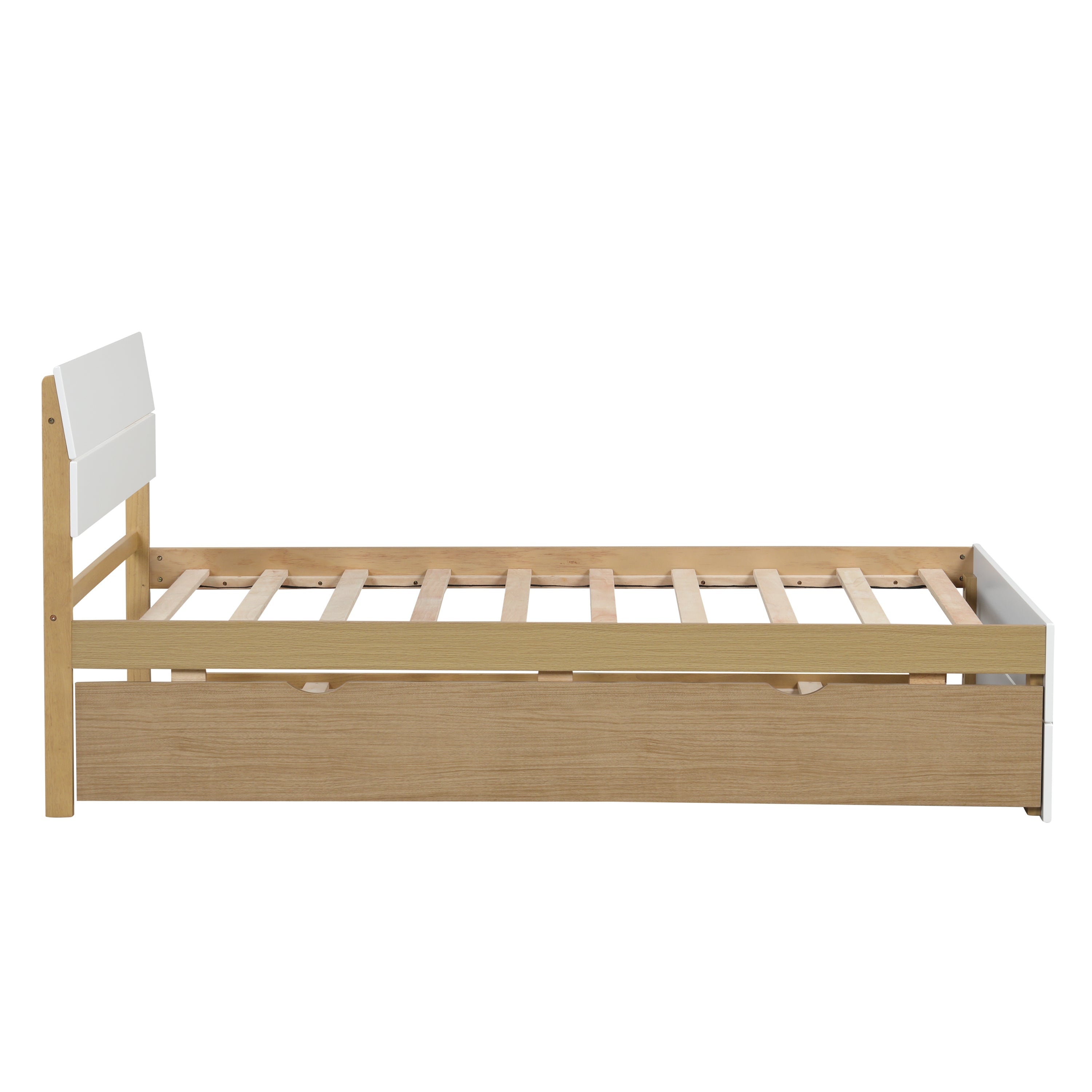 Modern Twin Bed Frame for White High Gloss Headboard and Footboard