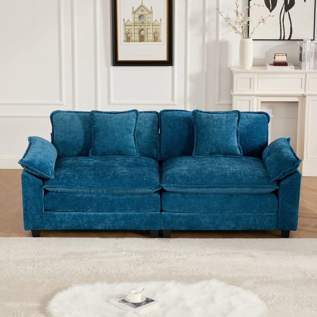 Modern Comfy Upholstered Seat Cushion Sectional Couch (Ottoman is Not Included)