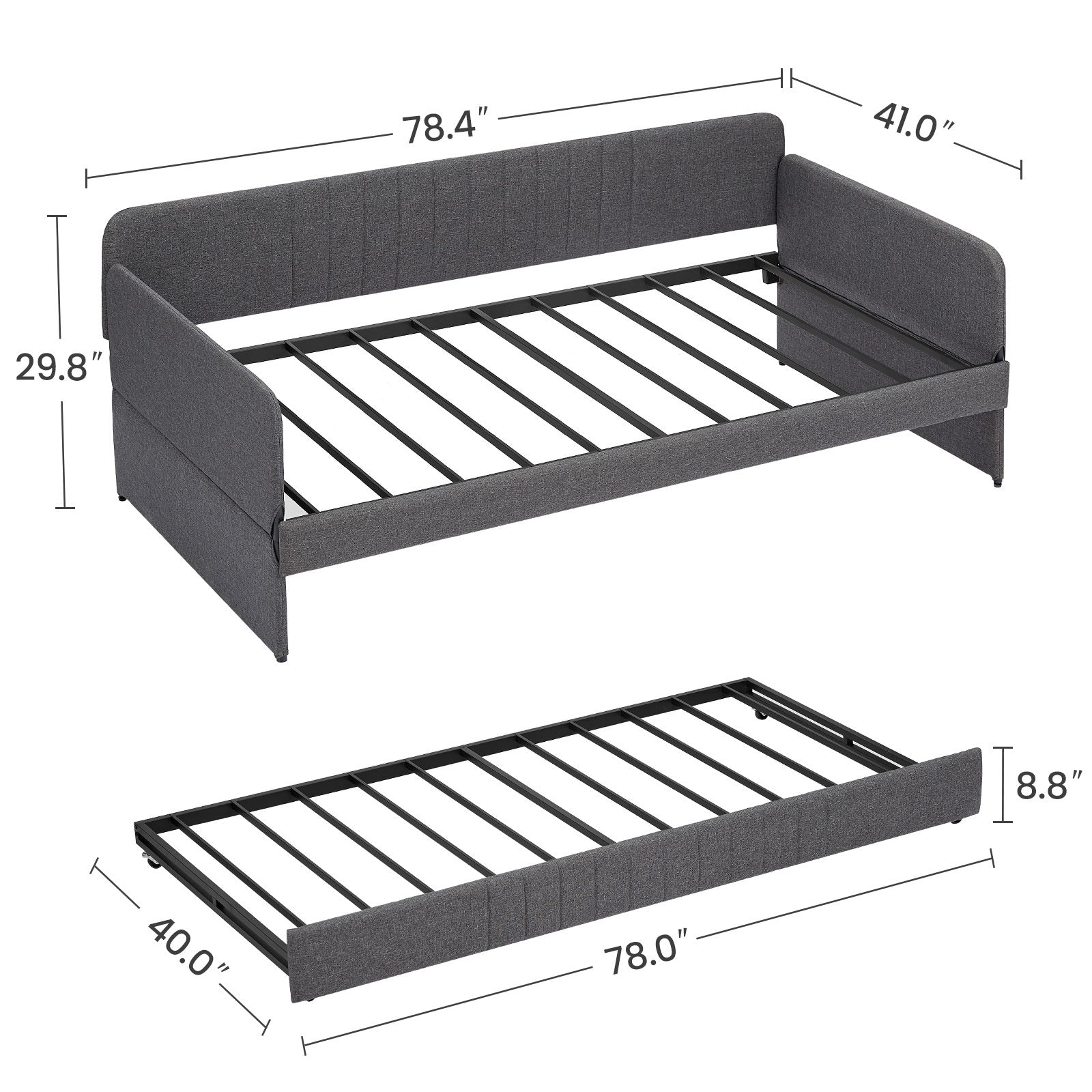 Twin Size Daybed with Metal Framed