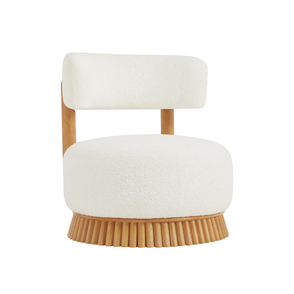 Modern Armless Chair with Wooden Base Featuring Thatched Roof Rod Design