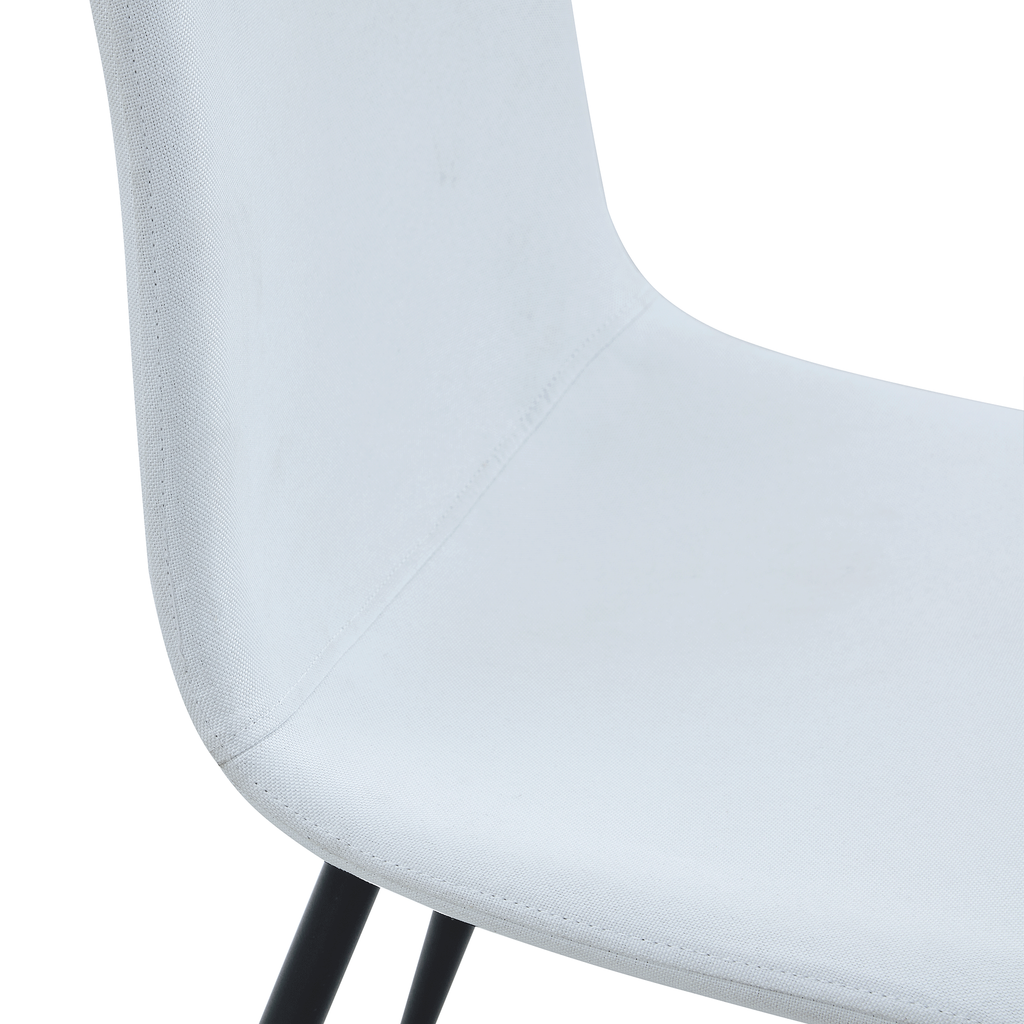 Luxury Simple Chair Black Linen Dining Chair  (Set of 4)