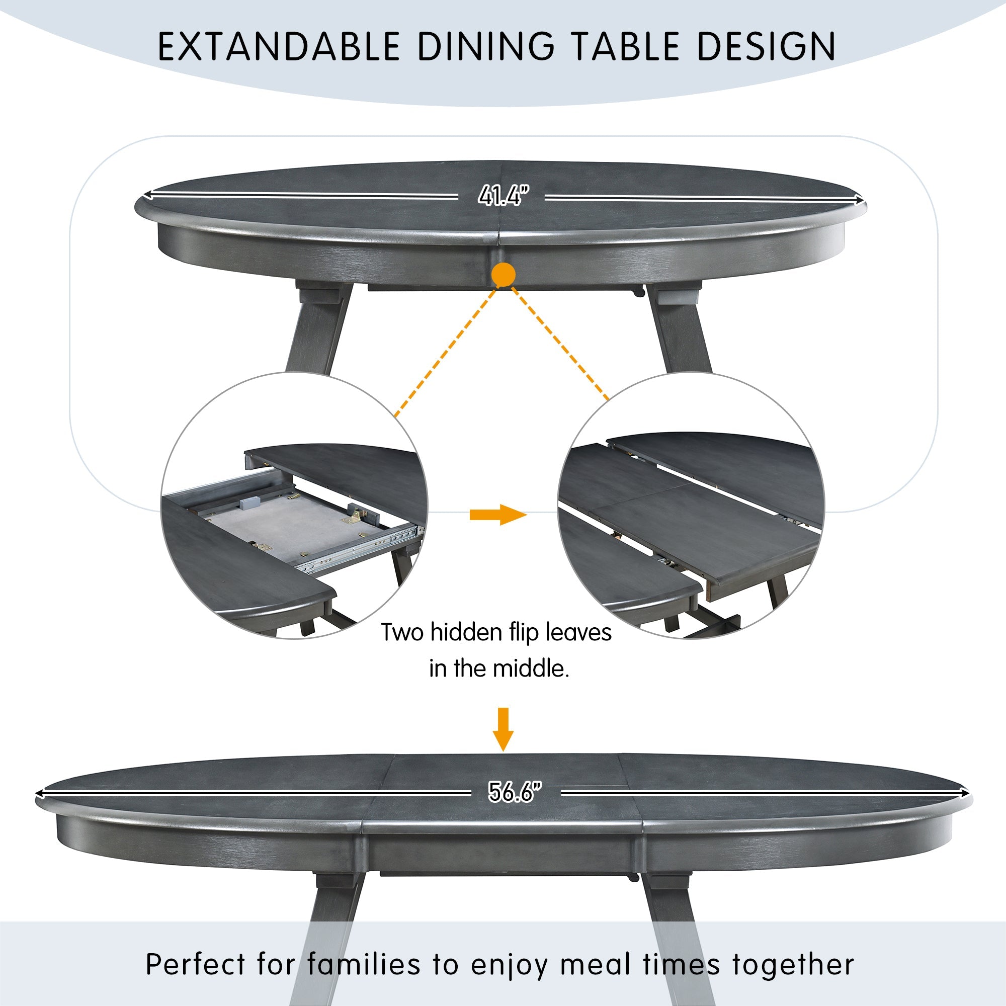 Modern Farmhouse 5-Piece Wood Dining Table Set