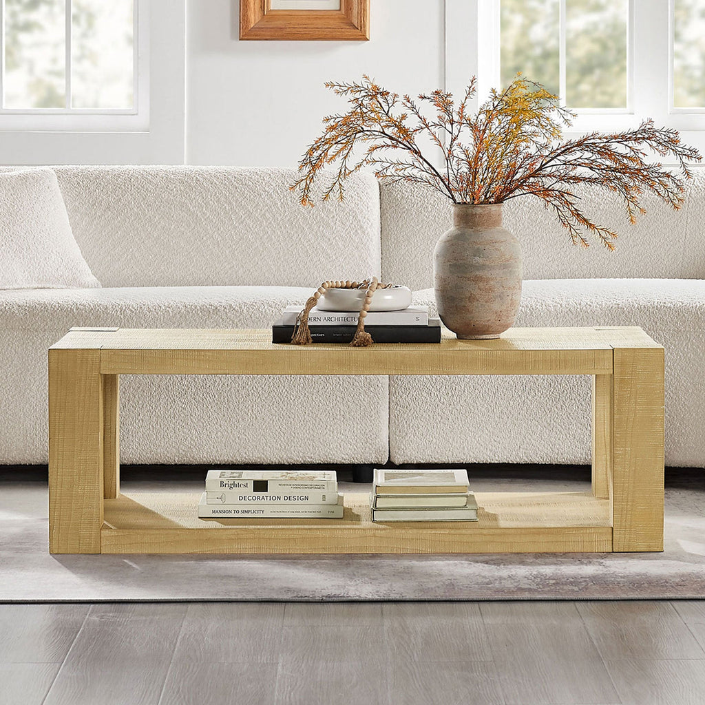 Modern 2 Tier Rectangle Coffee Table Set