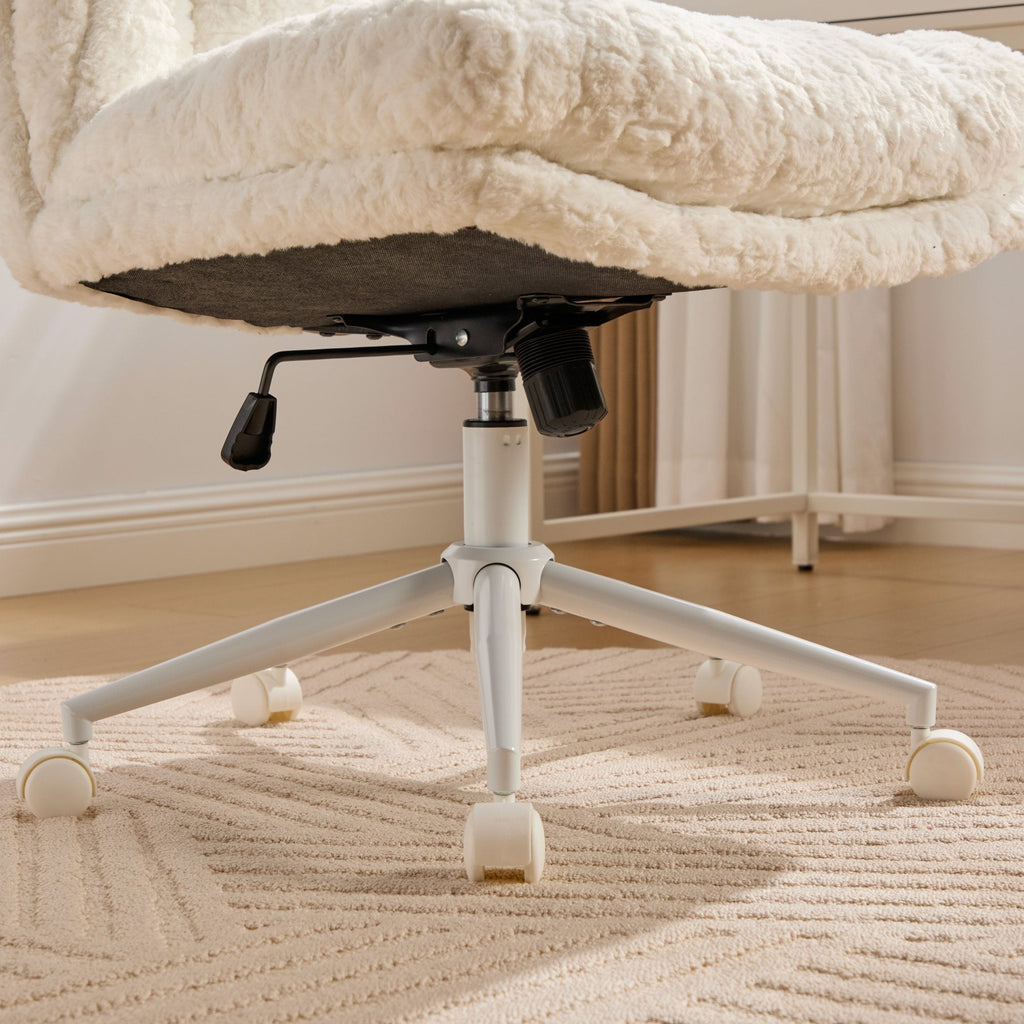 W26.4 inch Wider Artificial Rabbit Hair Home Office Chair