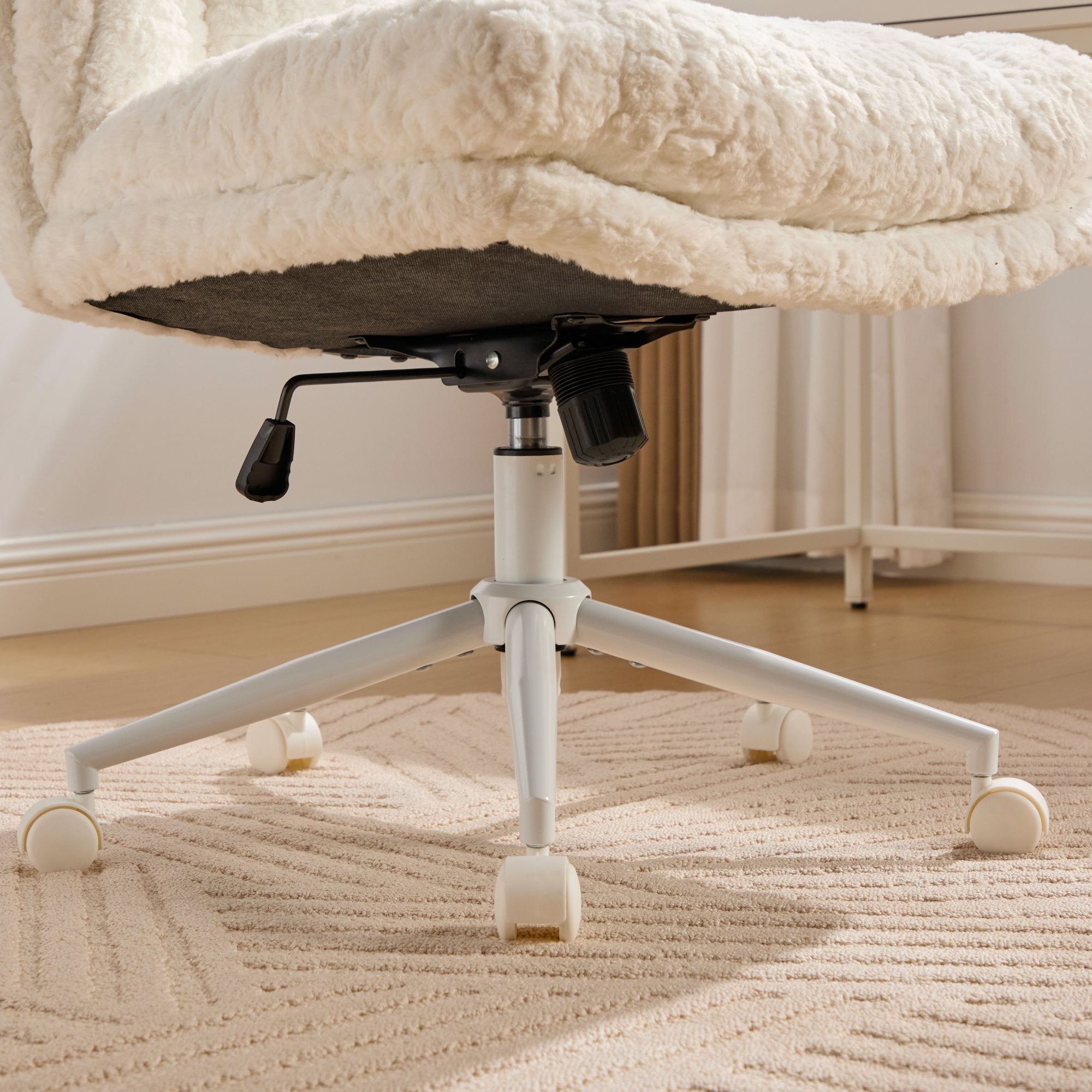 W26.4 inch Wider Artificial Rabbit Hair Home Office Chair