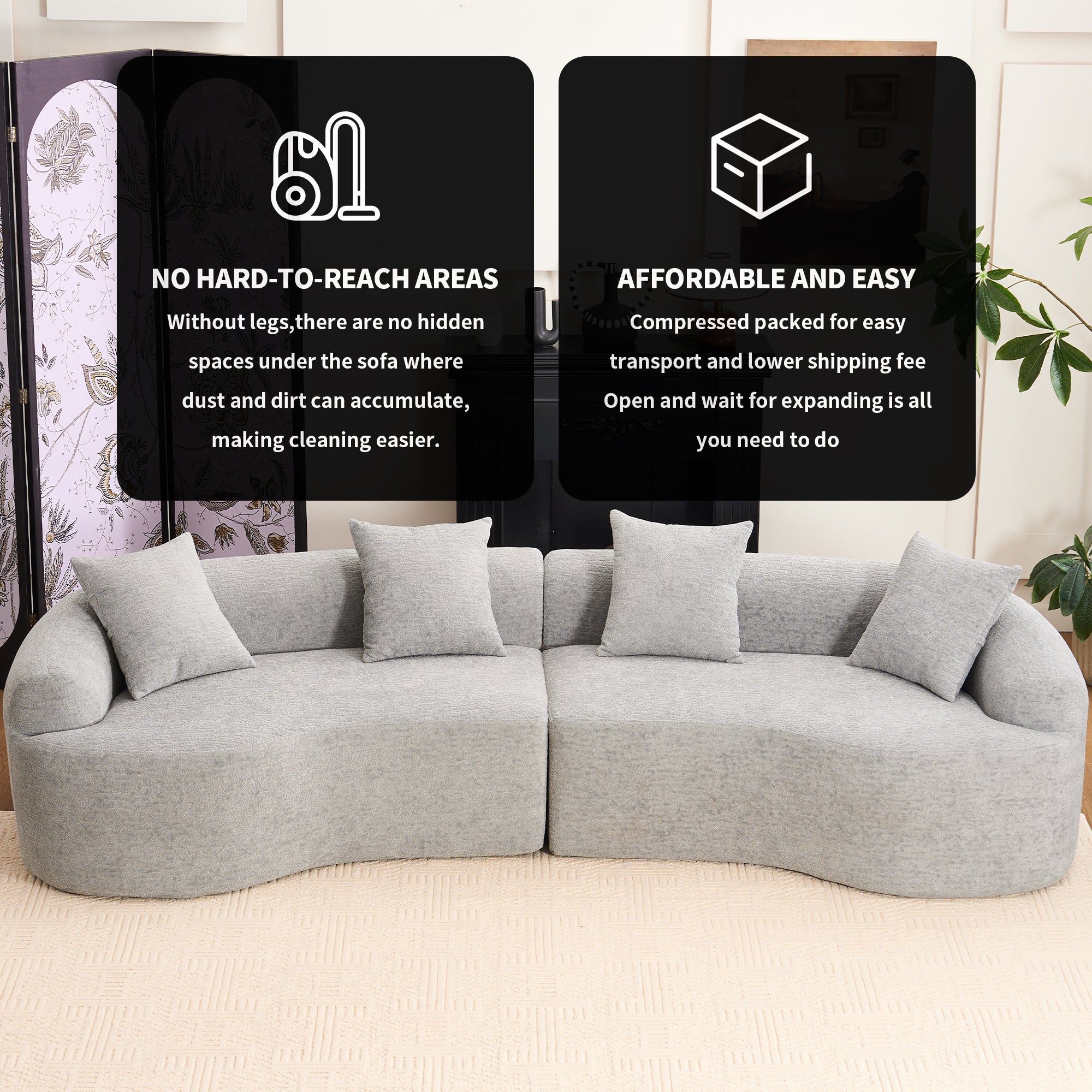 30D High-Density Sponge Sectional Couch for Living Room