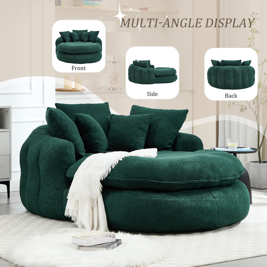 Oversized Oval Upholstered Bean Bag Sofa