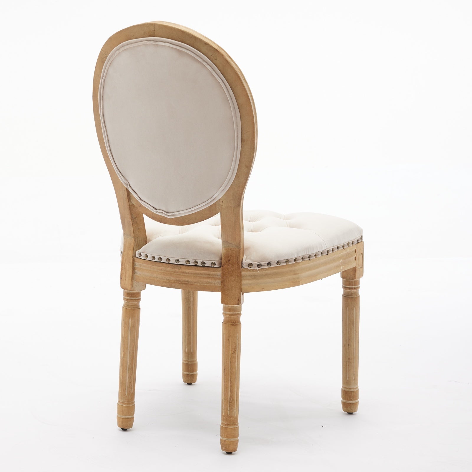 French Style Solid Wood Frame Velvet Dining Chairs (Set of 2)