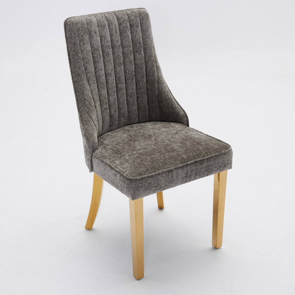 Rayon Cloth Flocking Chenille Dining Chairs (Set of 2 )