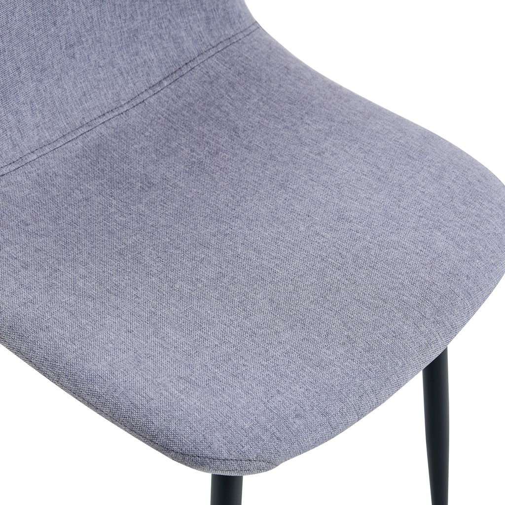Luxury Simple Chair Black Linen Dining Chair  (Set of 4)