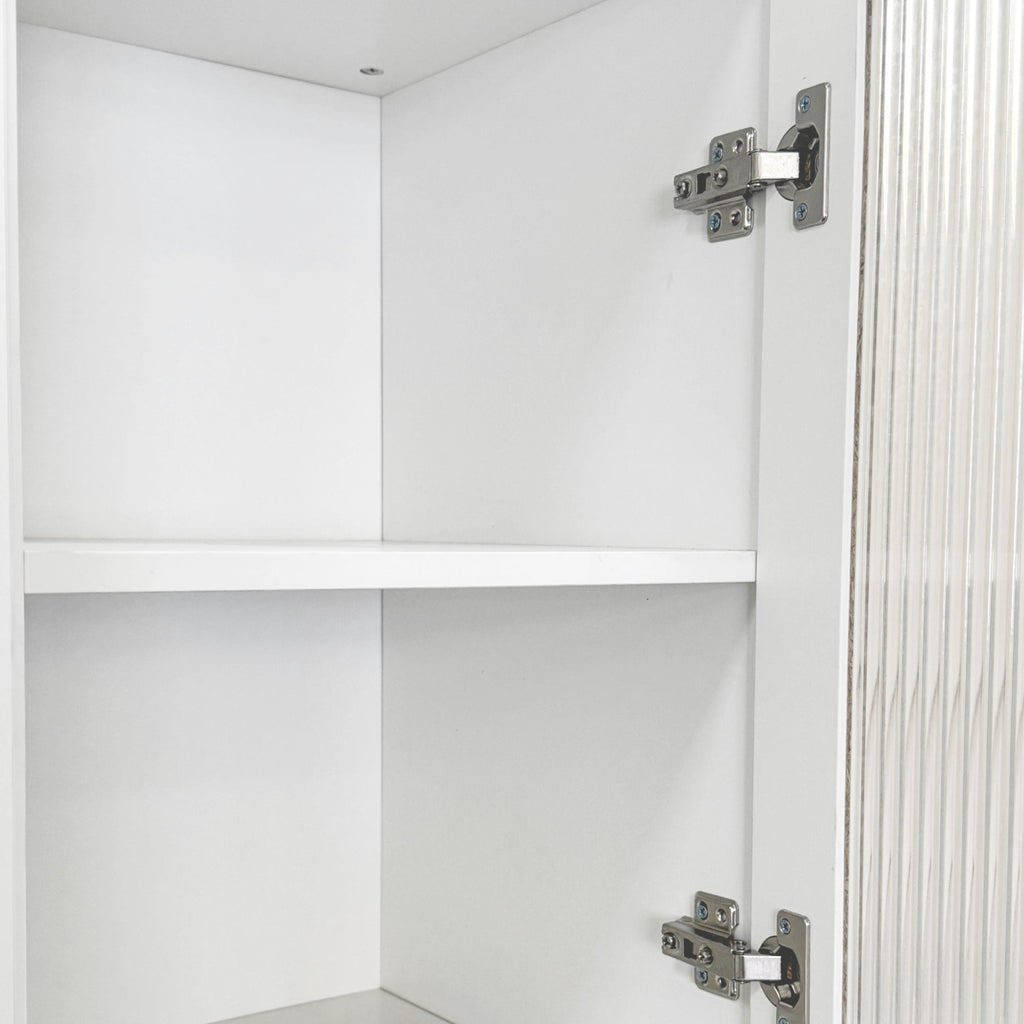 Farmhouse Kitchen Storage Cabinet with Glass Doors