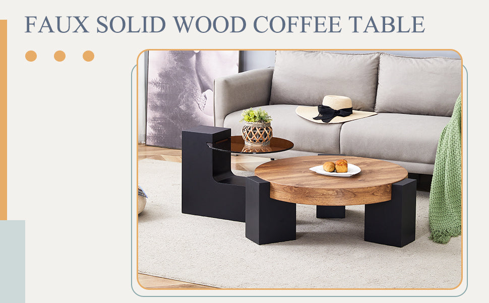Modern Simple Double-Layer Round Coffee Table