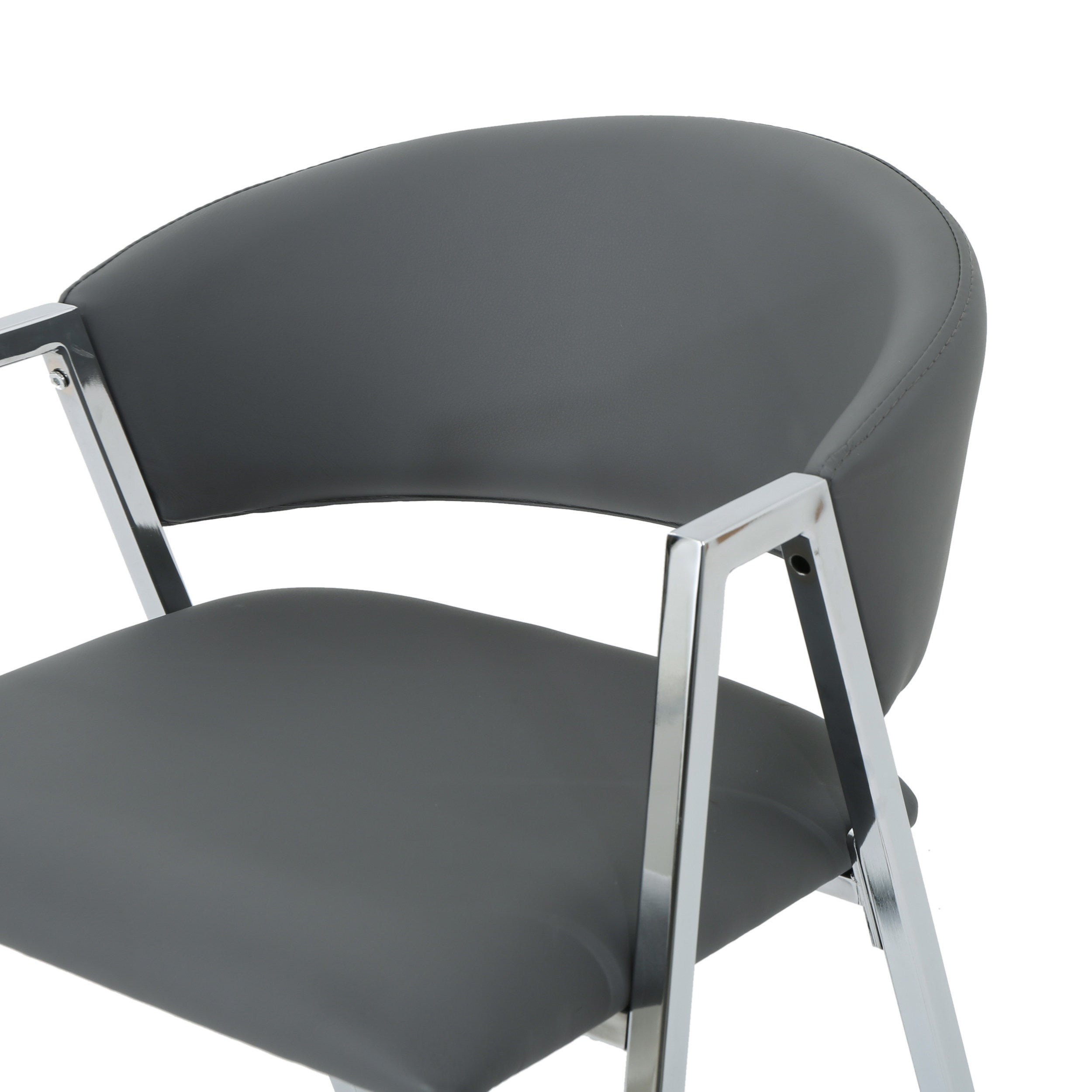 Modern PU Bar Stools with Low Back and Arms (Set of 2)