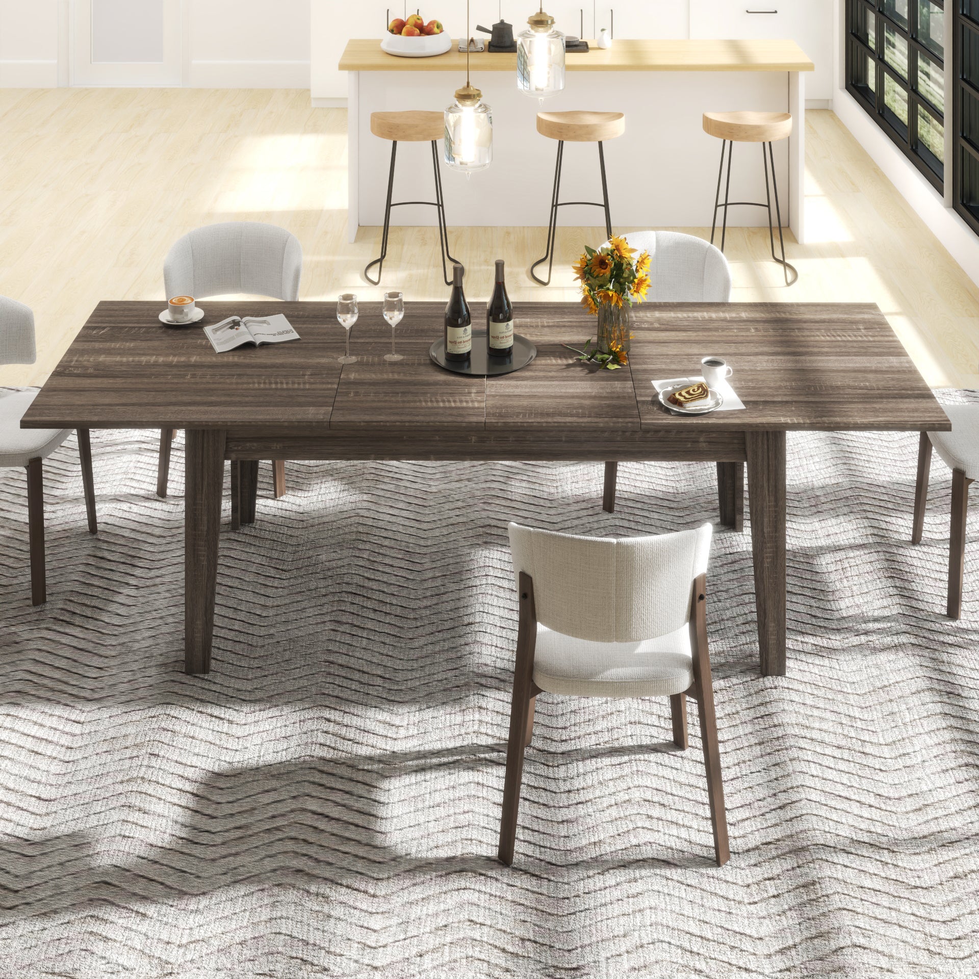 106.3in  Large Extendable Dining Table