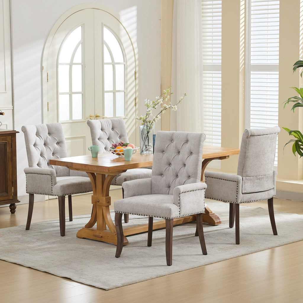 Elegant Upholstered Chenille Fabric Accent Dining Chair