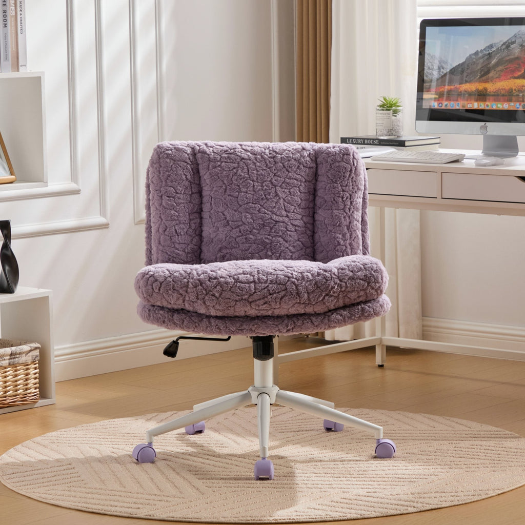 W26.4 inch Wider Artificial Rabbit Hair Home Office Chair