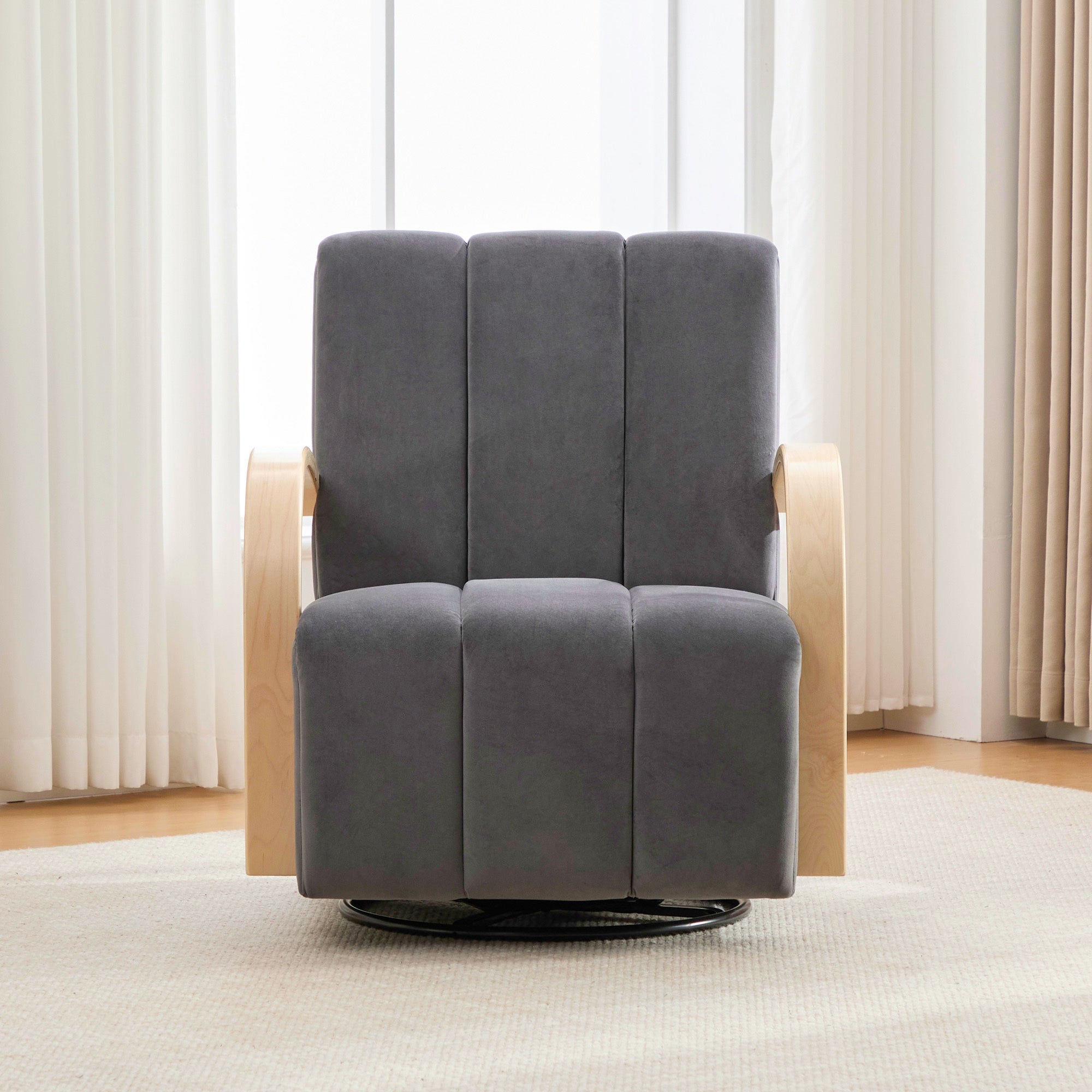 Modern Upholstered 360° Swivel Accent Chair