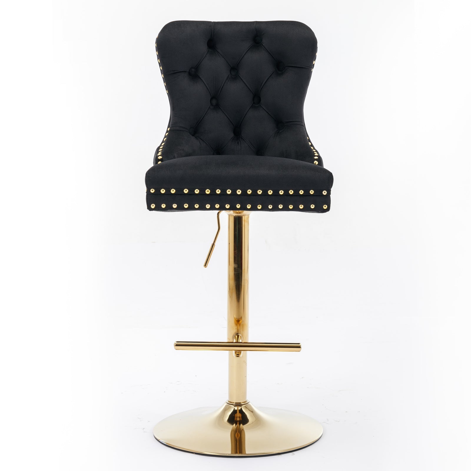 Modern Upholstered Swivel Velvet Barstools (Set of 2)