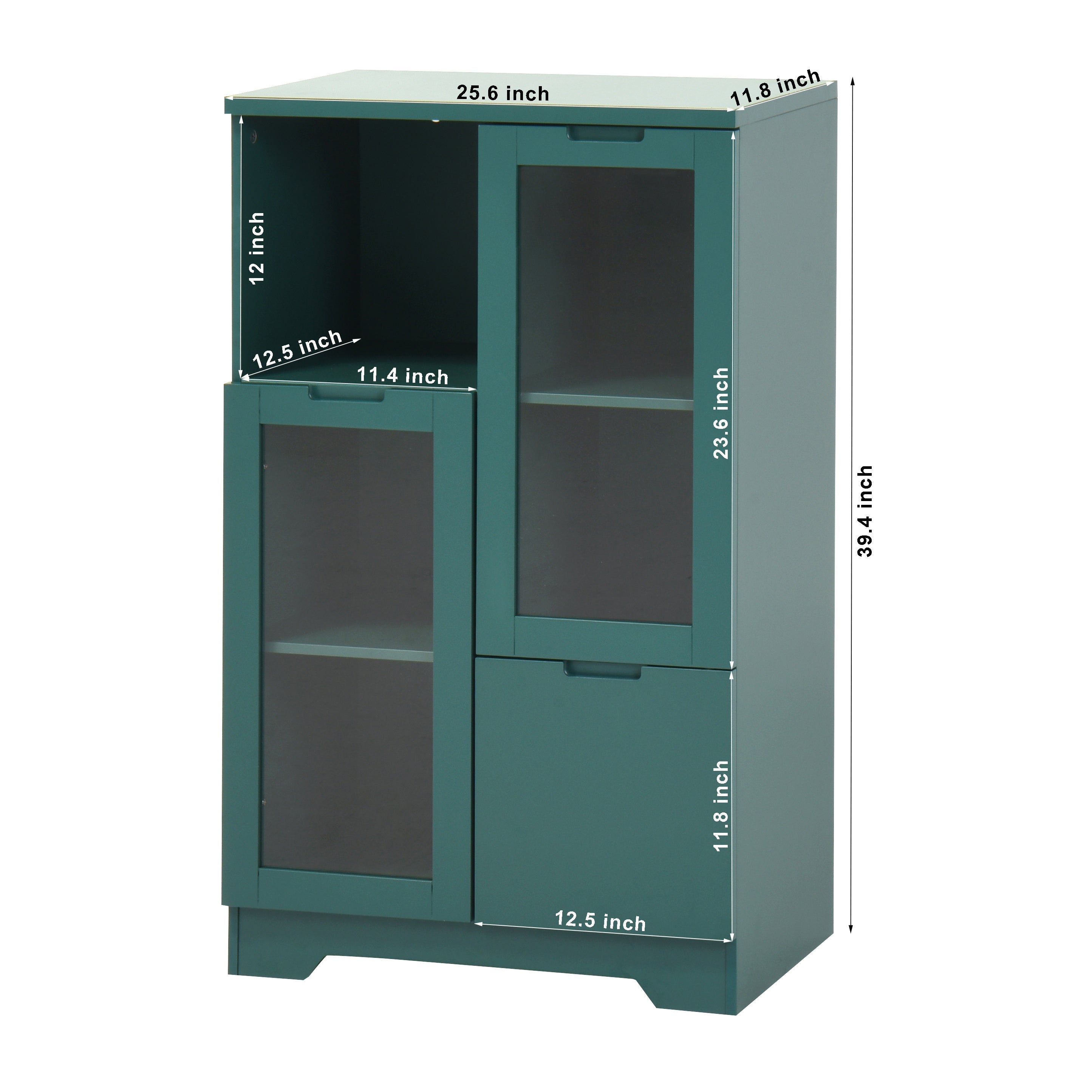 MDF Painted Cabinet with Glass Doors