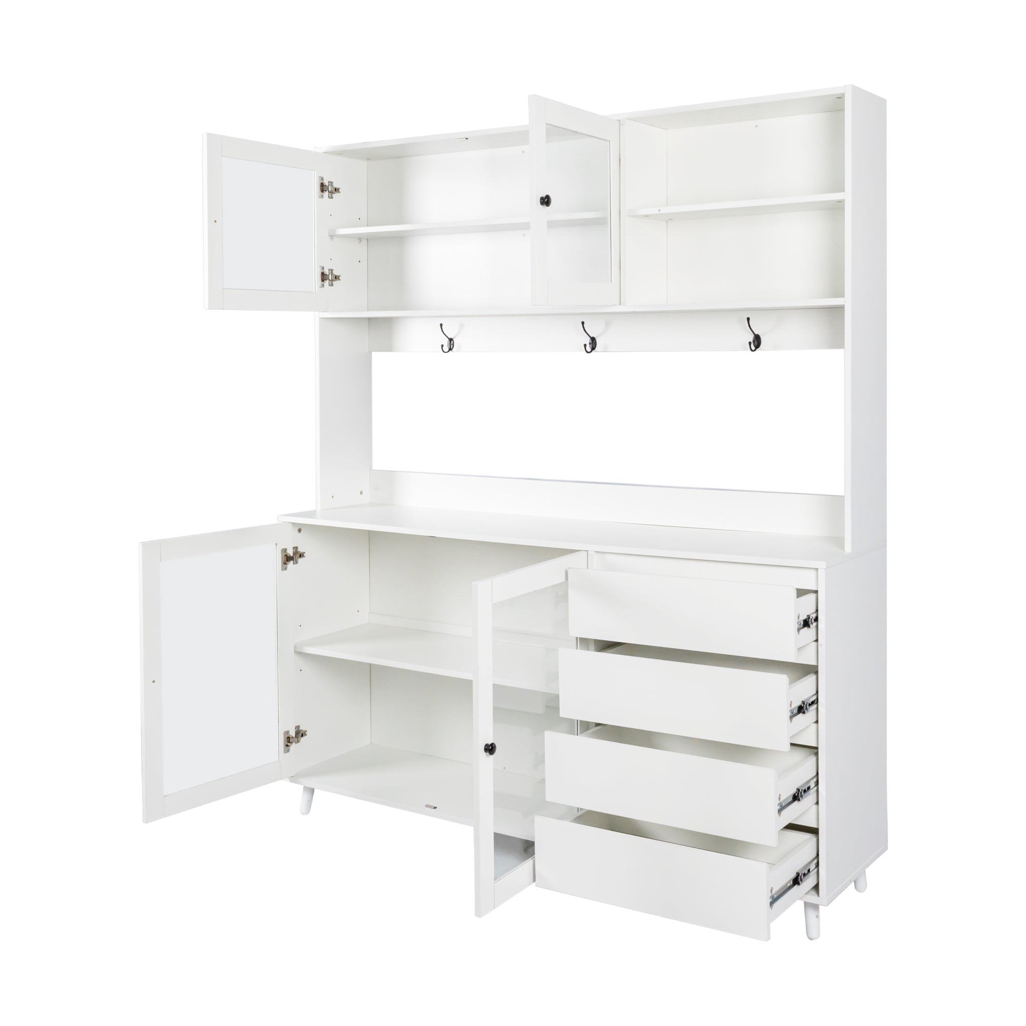 63' W Large Kitchen Hutch Cabinet