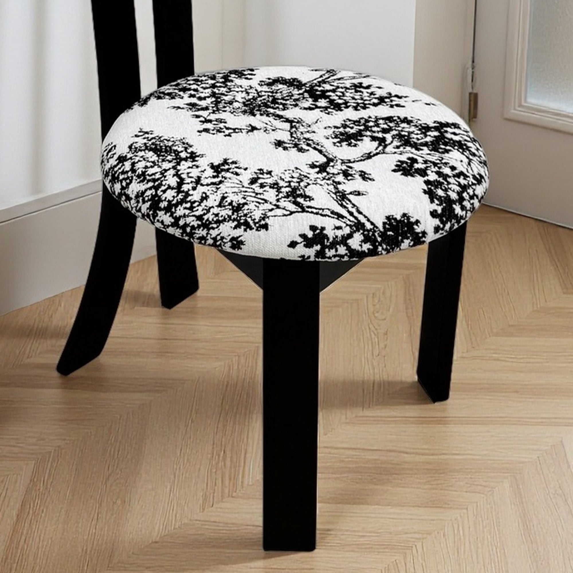 Key-Design Linen Upholstered Dining Chairs (Set of 2)