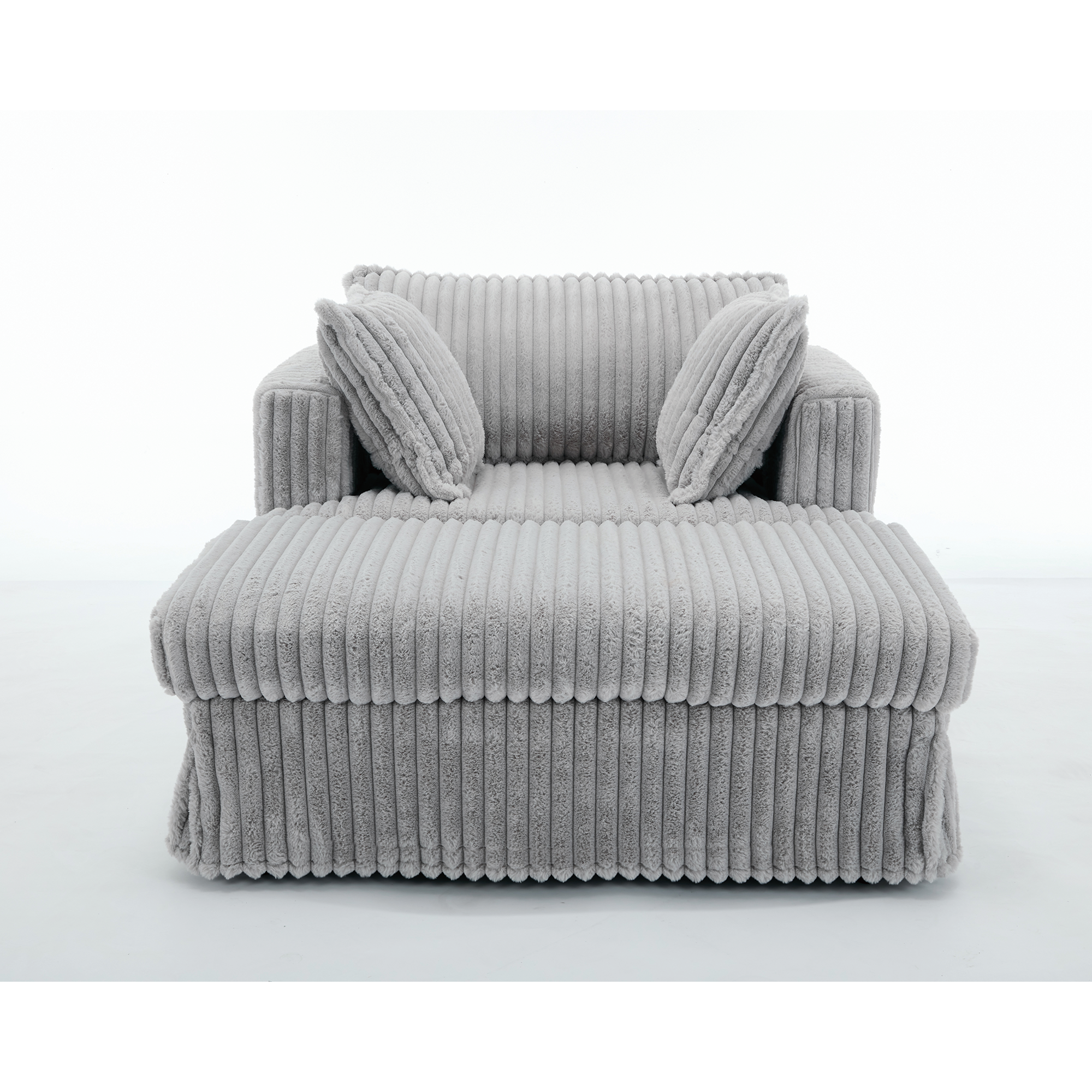 47.7'' Oversized Corduroy Chaise Longue with Ottoman
