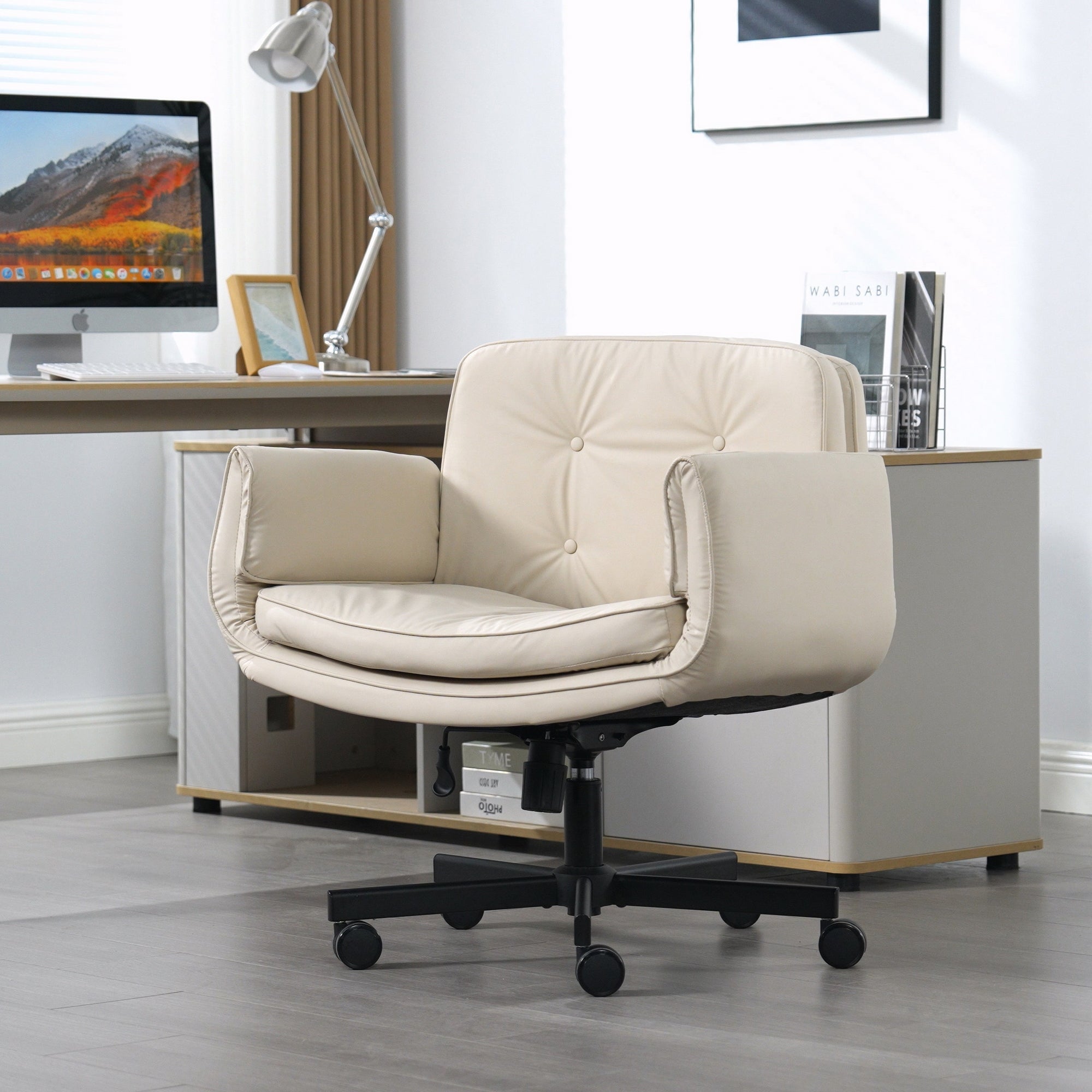 Pet Friendly Criss Cross Chair Swivel Task Office Chairs with Wide Seat