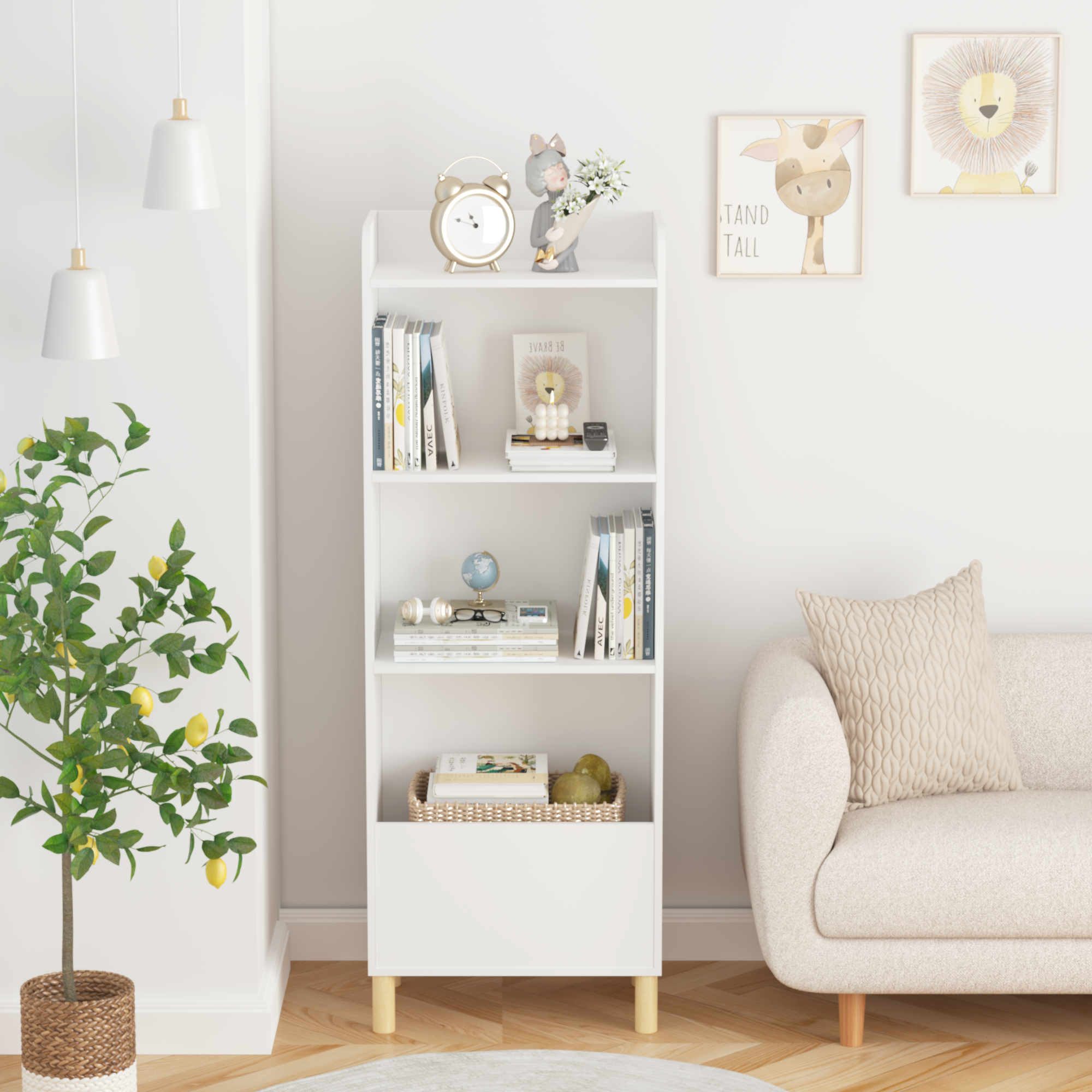 Kids 4-Tier Toy Storage Cabinet