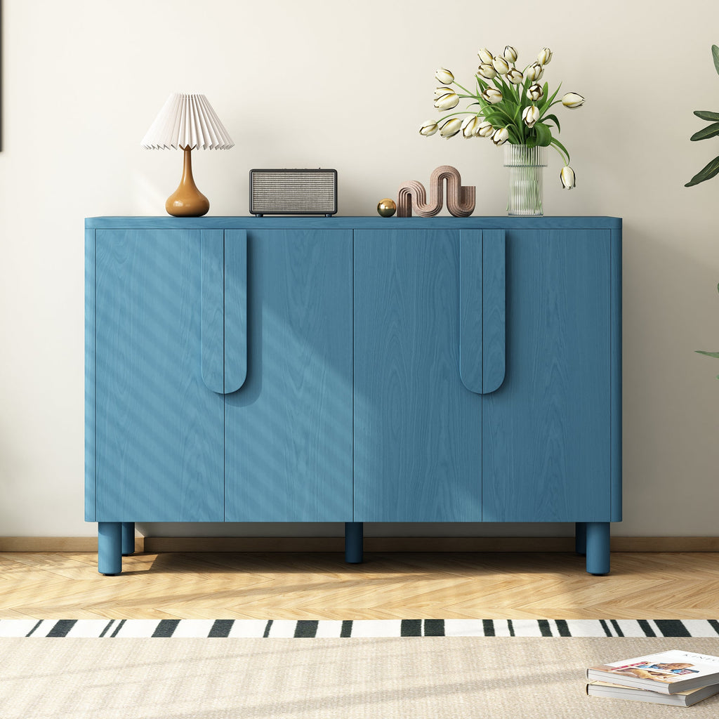 Wood Storage Cabinet with Unique Arc Handles
