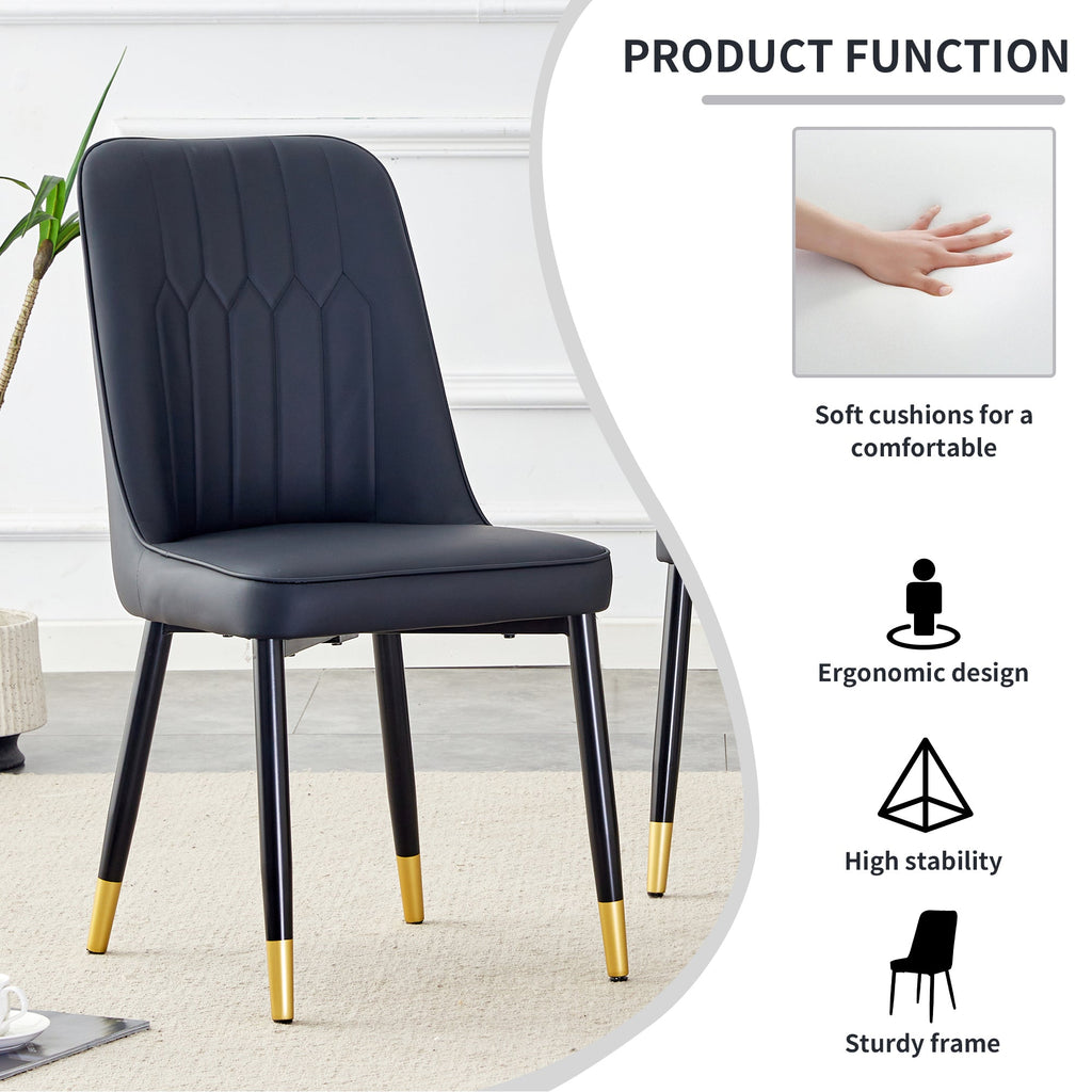 Modern PU Artificial Leather Dining Chairs (Set of 4)