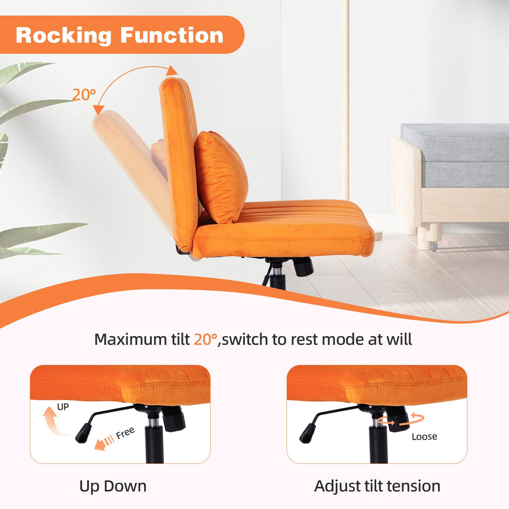 Criss Cross Armless Office Chair with Wheels