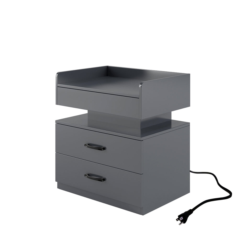 Nightstand with Remote-Controlled LED Strip Light