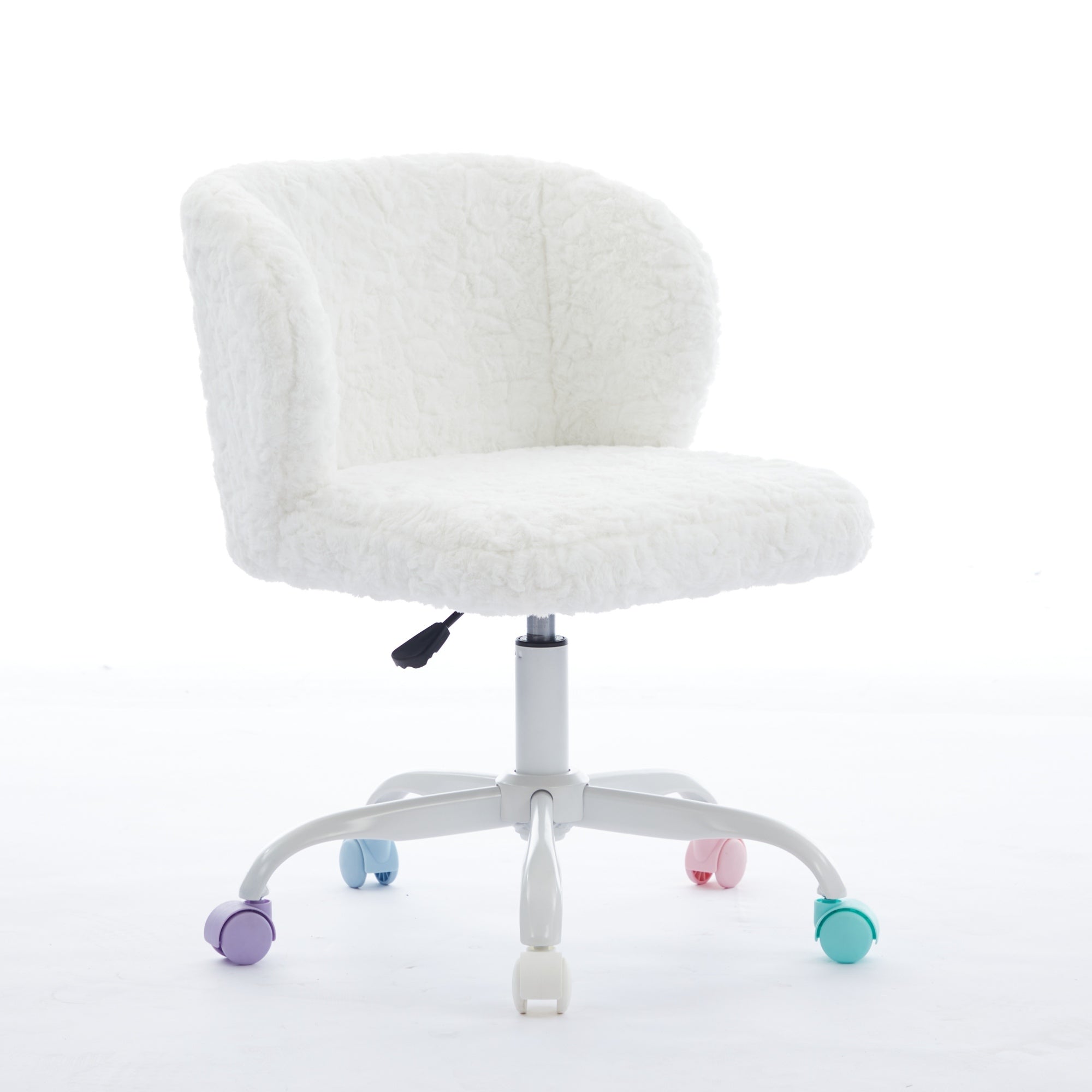 Artificial Rabbit Hair Adjustable Office Chair with Metal Base