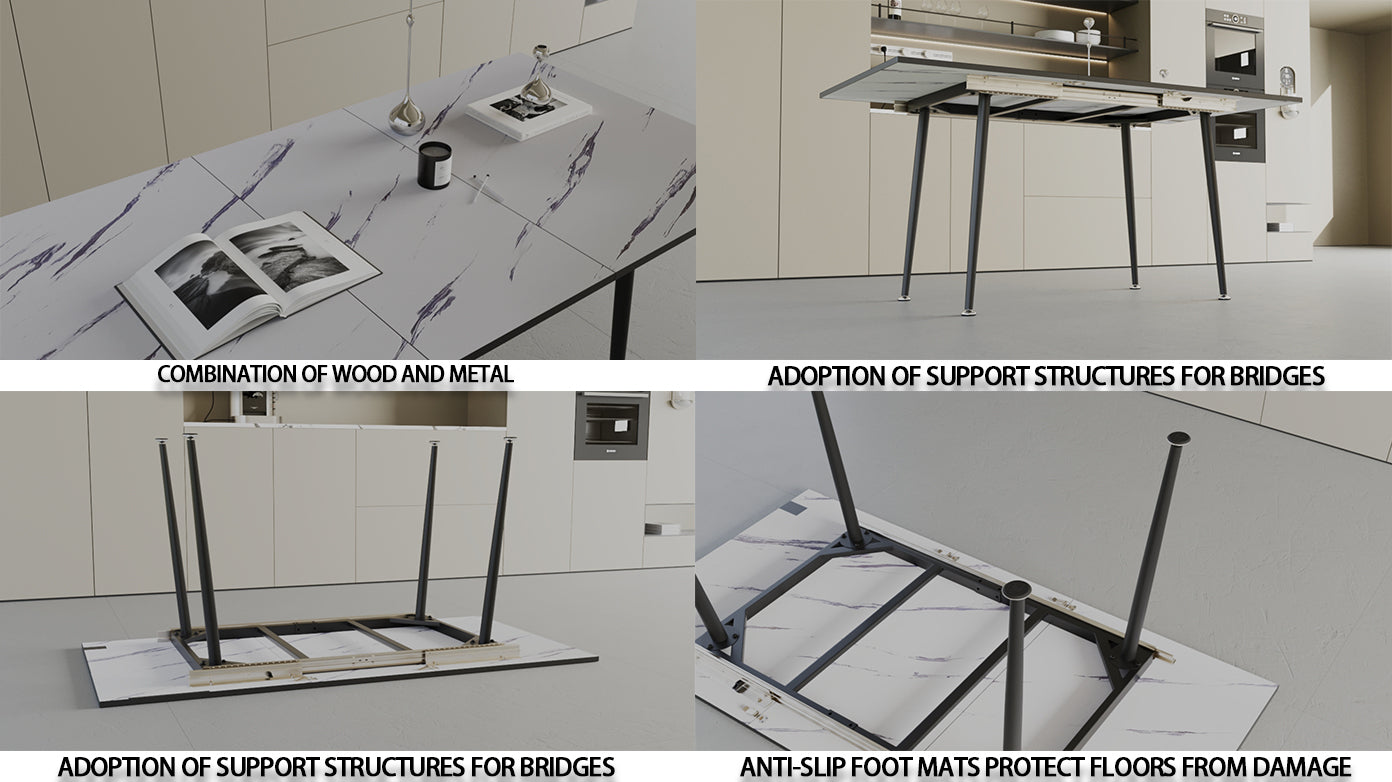 47'-63' Expandable Dining Table and Chair Set