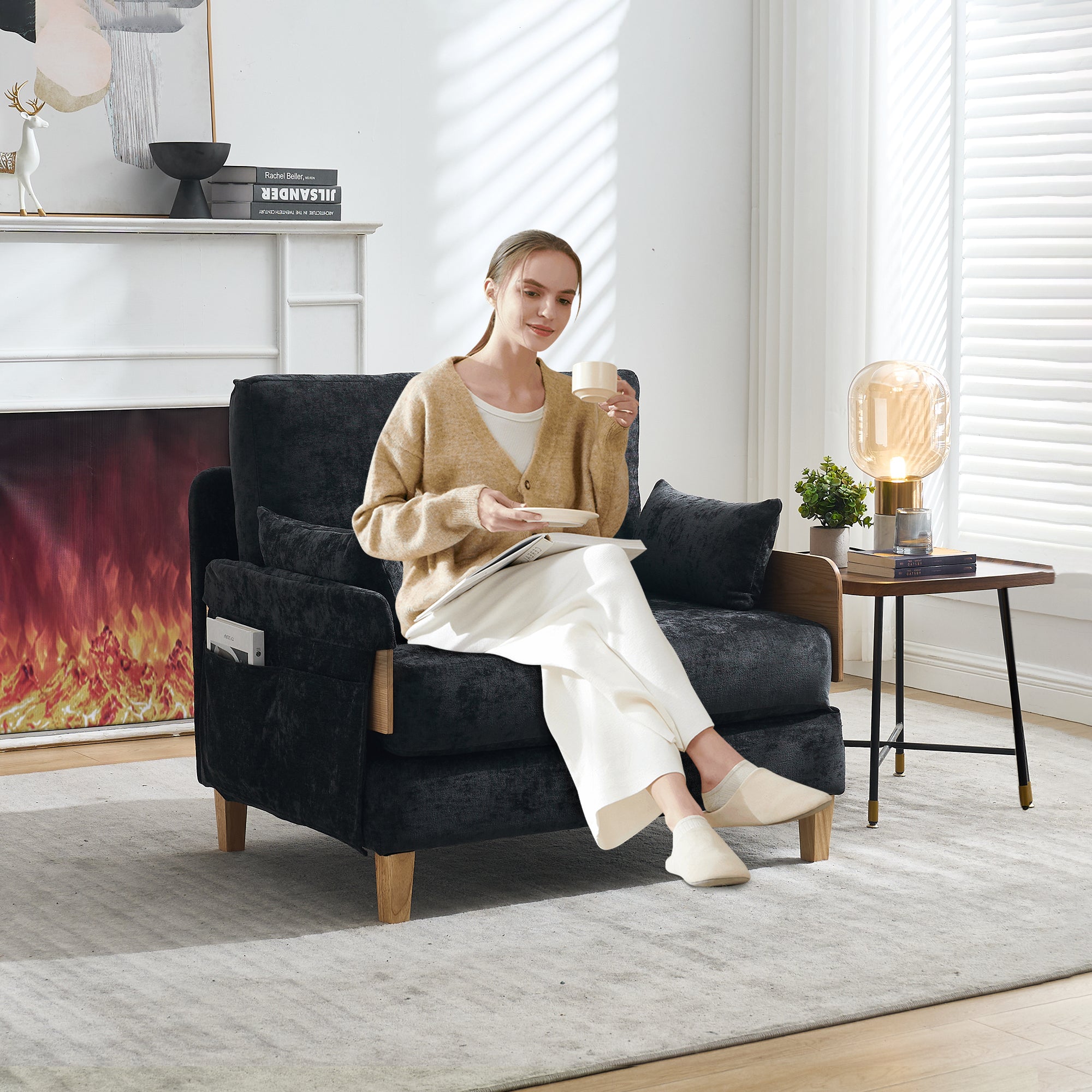 Mid-Century Modern Foldable Sofa Bed Recliner