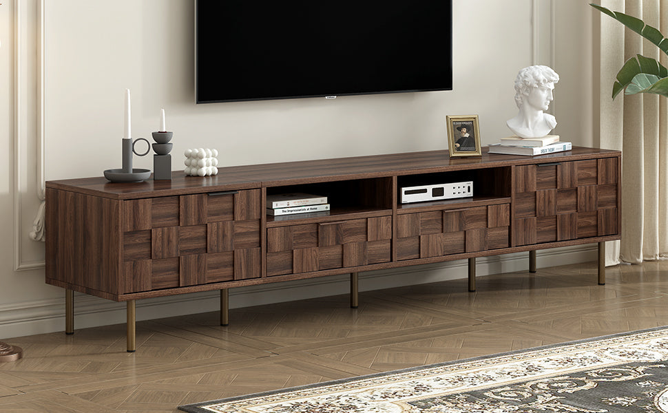 Mid Century TV Stand with 2 Drawers