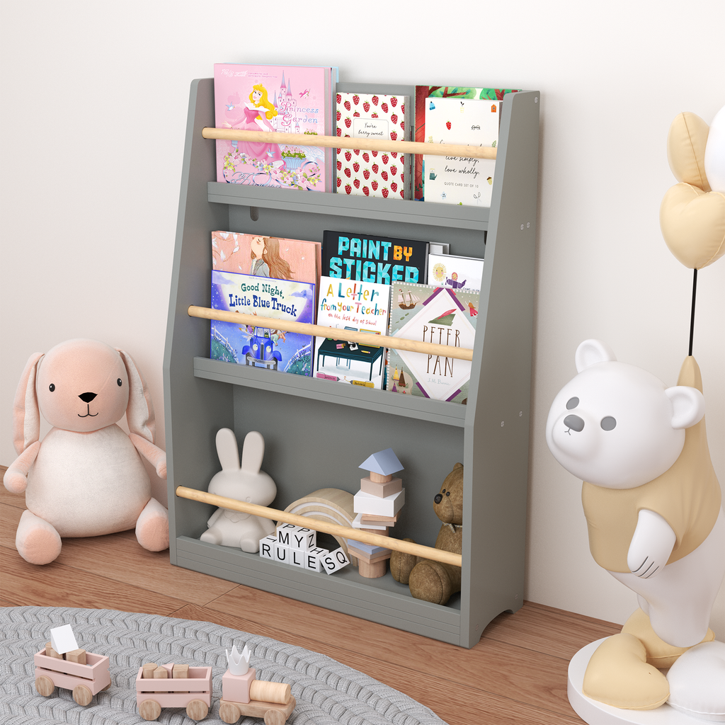 3 Tier Montessori Kids Book Display Rack