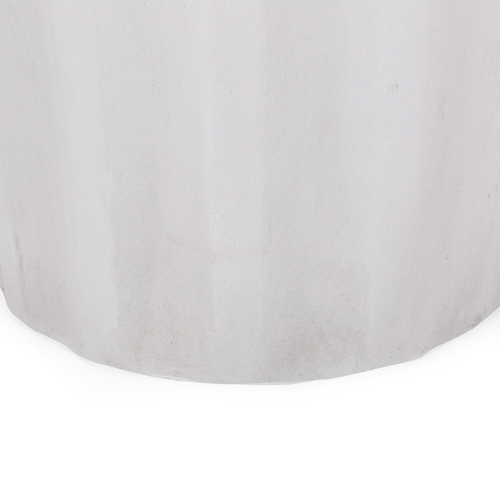 Outdoor Antique White LightWeight Concrete Side Table