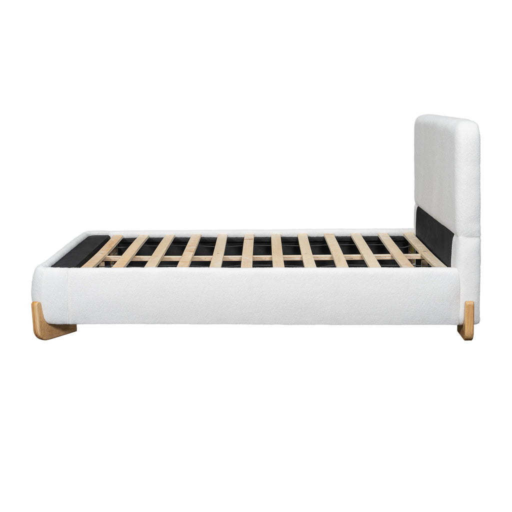Elegant Boucle Upholstered Bed