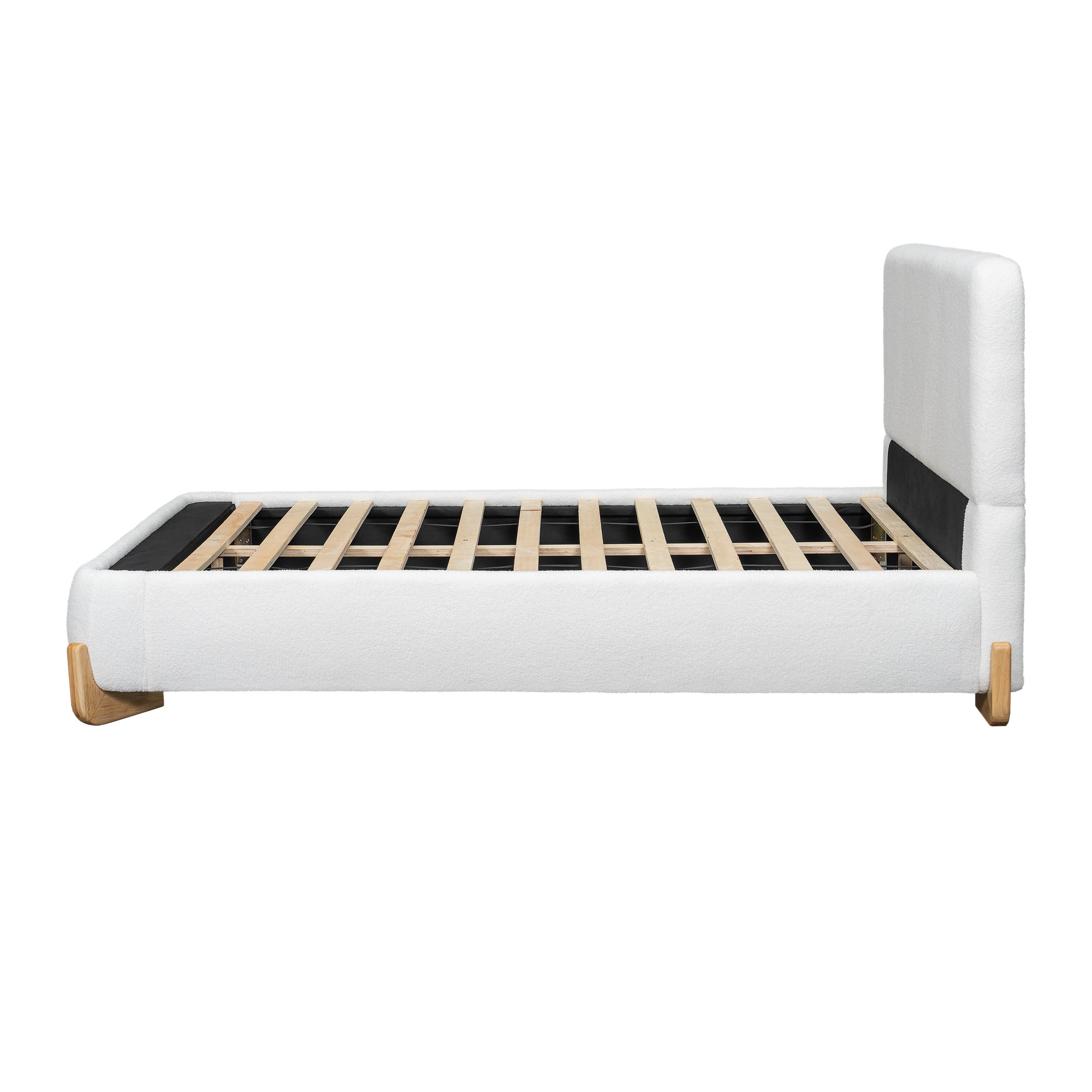 Elegant Boucle Upholstered Bed